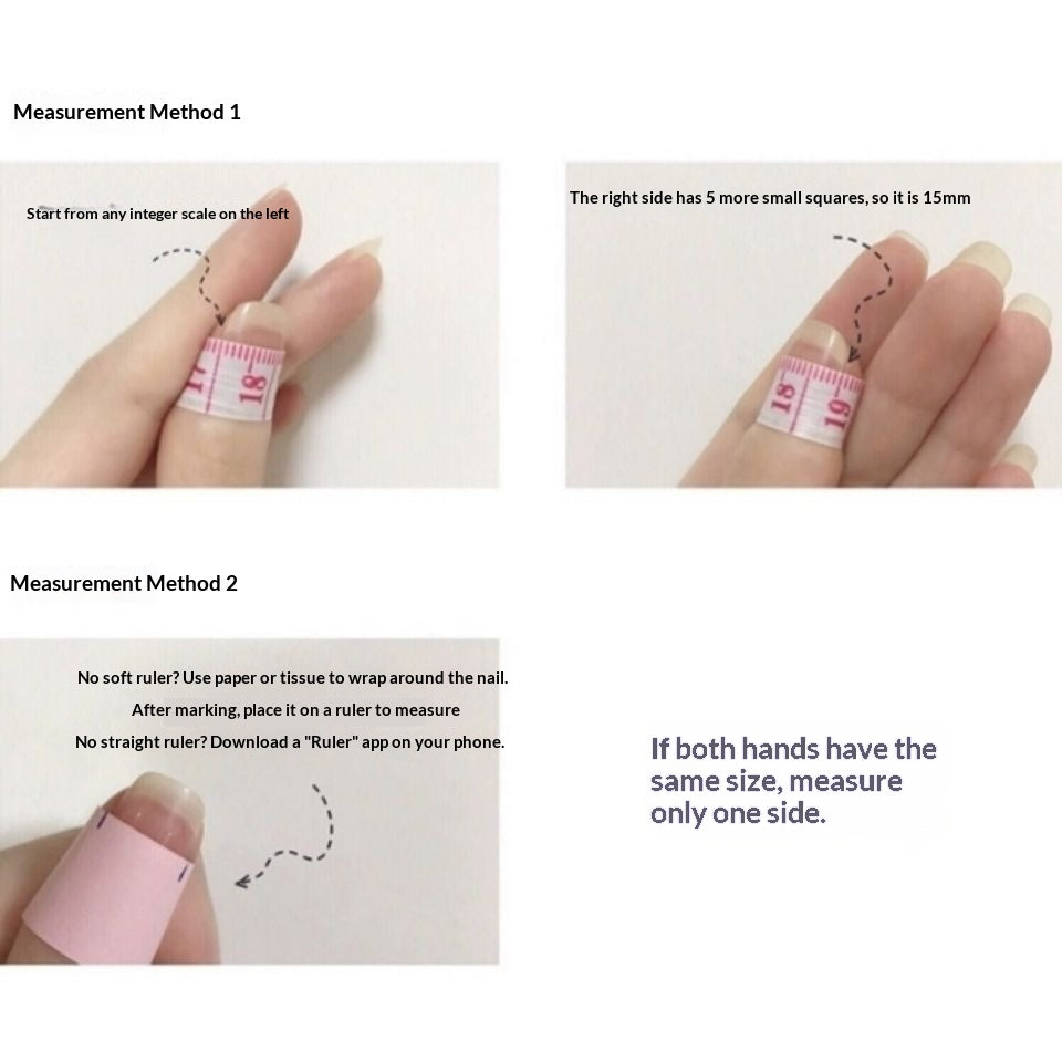 How to measure nail width using flexible tape or a paper strip
