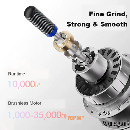 Premium brushless waterproof nail drill image 2