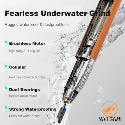 Premium brushless waterproof nail drill image 3