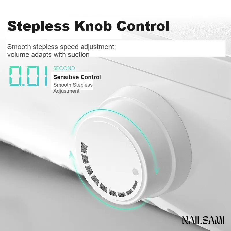 Stepless knob control — 0.01s sensitive smooth adjustment