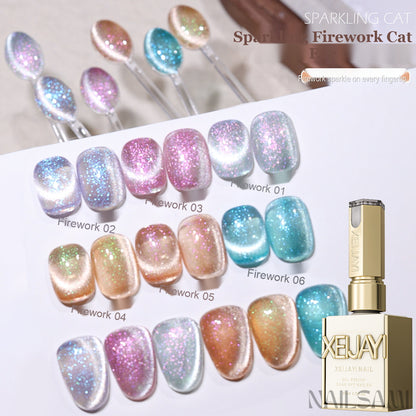 NAILSAMI Firework Crystal Cat Eye Gel - 6 Colors - image 1