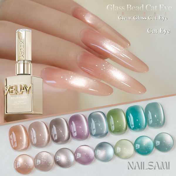 NAILSAMI Clear Glass Bead Cat Eye Gel - 8 Colors - image 1