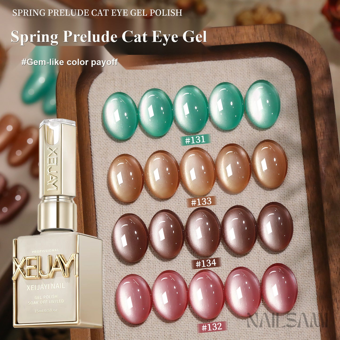 NAILSAMI Spring Prelude Crystal Cat Eye Gel - 4 Colors - image 1