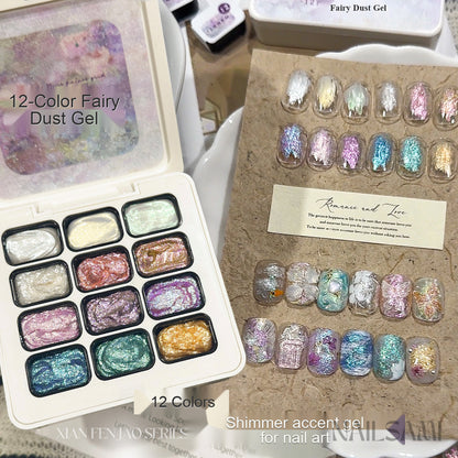 NAILSAMI Fairy Dust Pearl Art Gel Palette - 12 Colors - image 2
