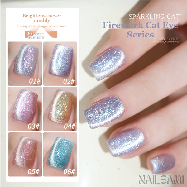NAILSAMI Firework Crystal Cat Eye Gel - 6 Colors - image 2