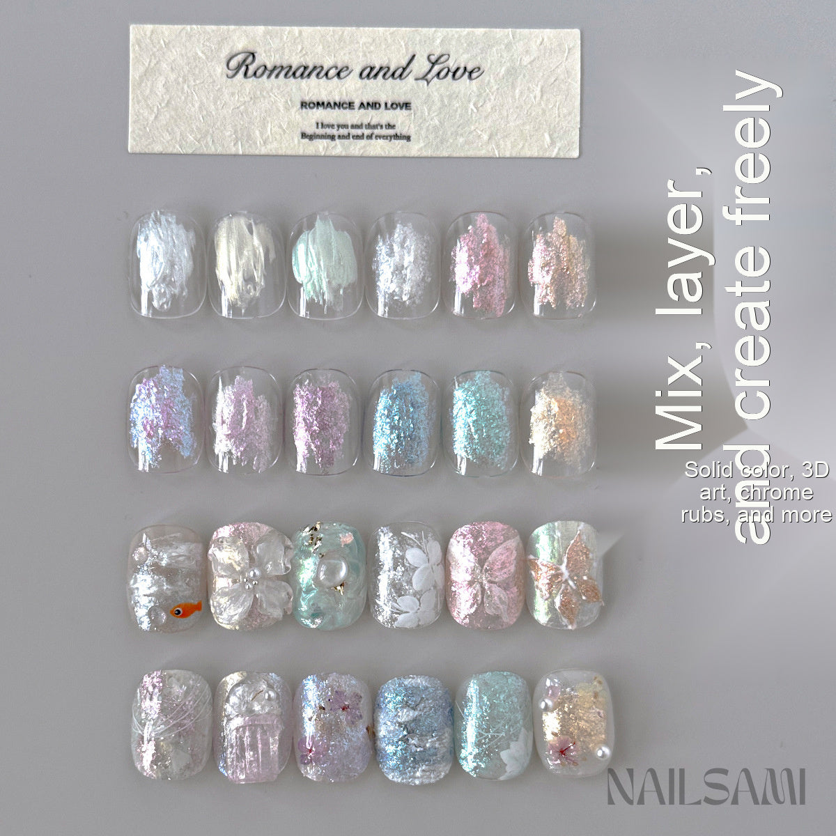 NAILSAMI Fairy Dust Pearl Art Gel Palette - 12 Colors - image 3