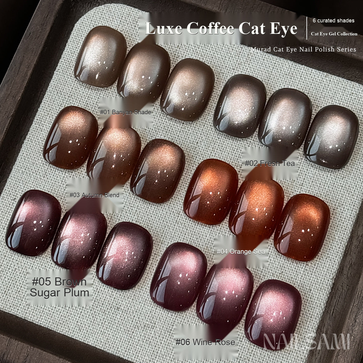 NAILSAMI Luxe Coffee Glass Bead Cat Eye Gel - 6 Colors - image 3