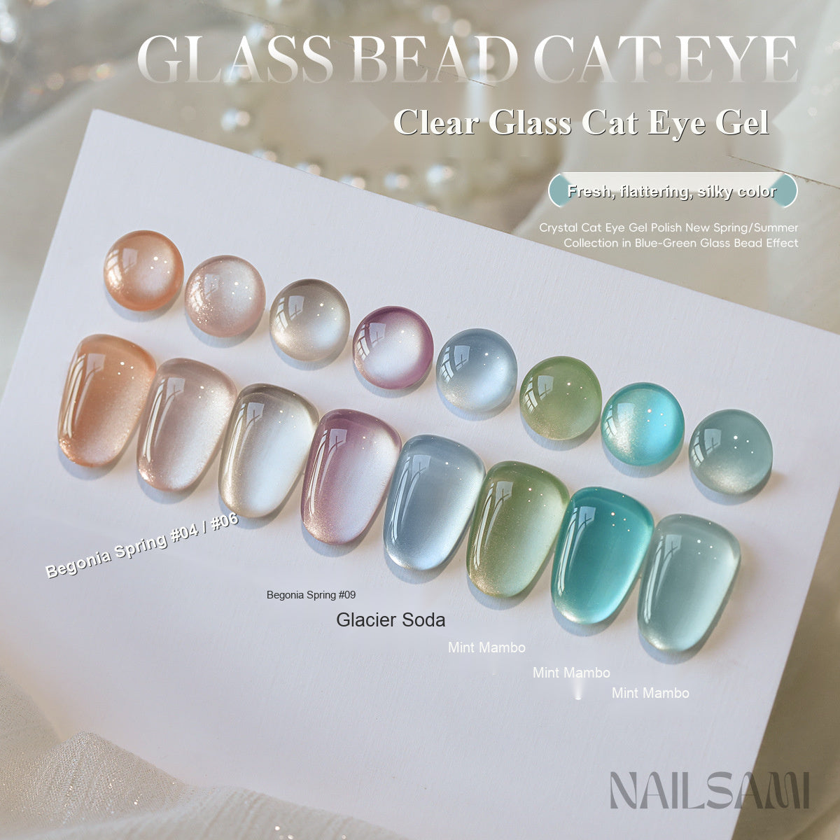 NAILSAMI Clear Glass Bead Cat Eye Gel - 8 Colors - image 3