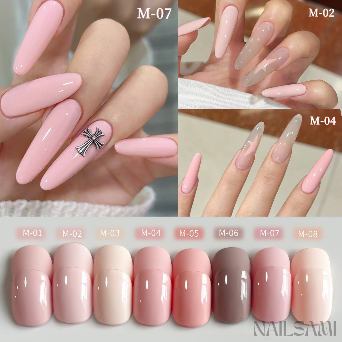 NAILSAMI Soft Skin-Pink Gel Polish - 8 Colors - image 3