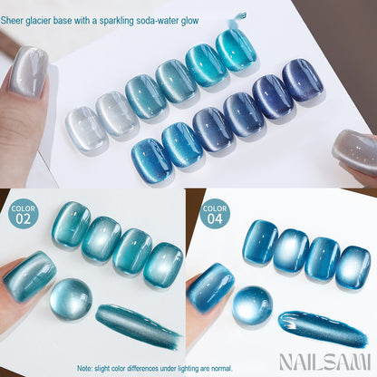 NAILSAMI Glacier Soda Crystal Cat Eye Gel - 6 Colors - image 3
