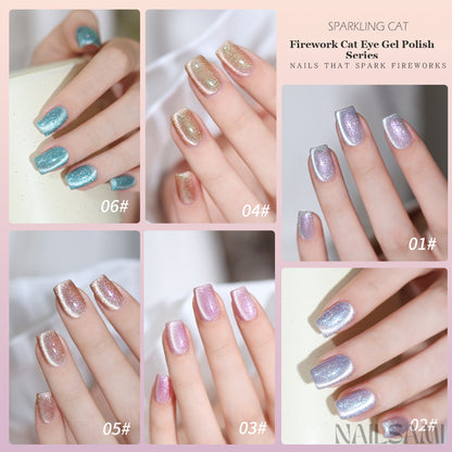 NAILSAMI Firework Crystal Cat Eye Gel - 6 Colors - image 4