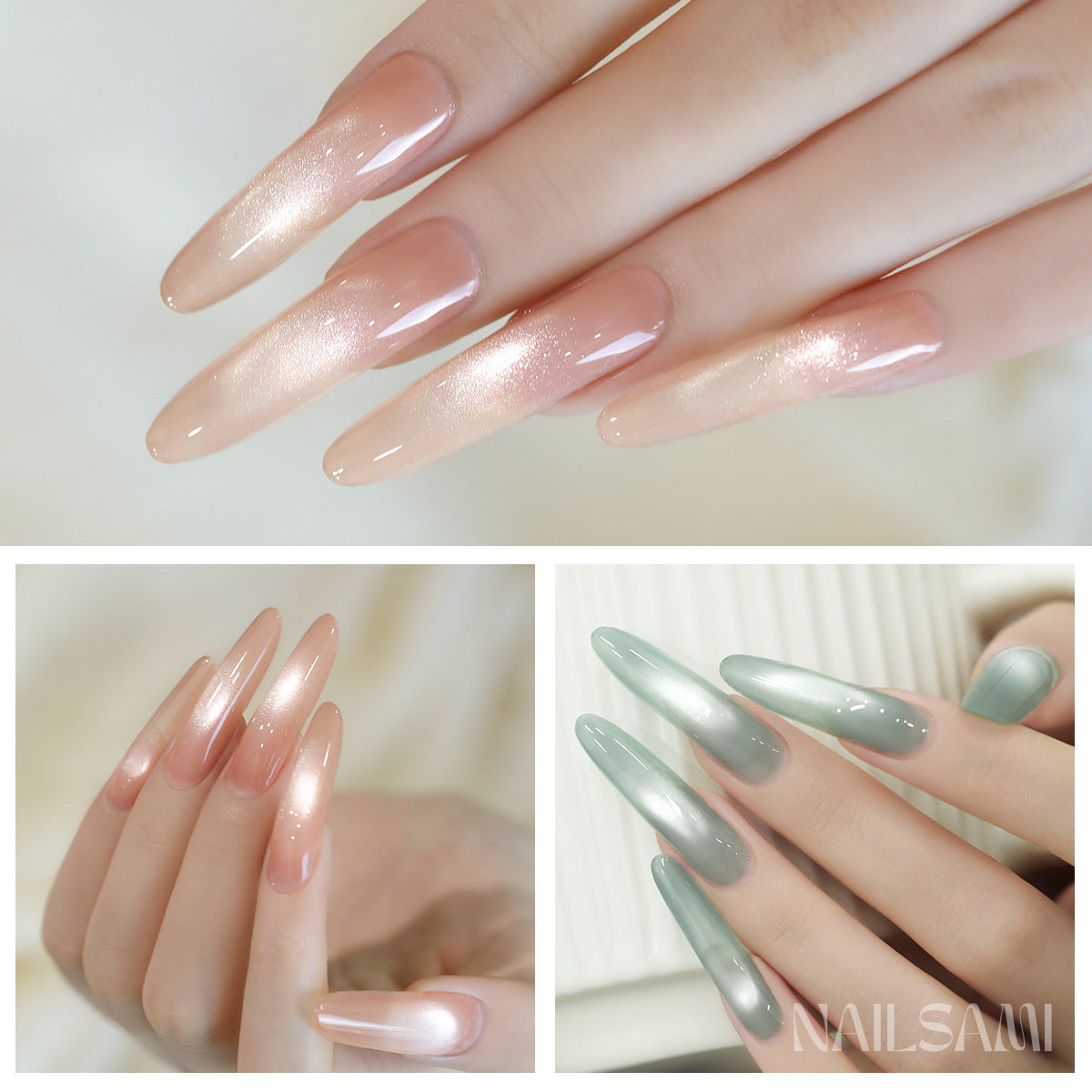 NAILSAMI Clear Glass Bead Cat Eye Gel - 8 Colors - image 4