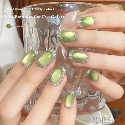 NAILSAMI Night Bamboo Emerald Cat Eye Gel - 3 Colors - image 4