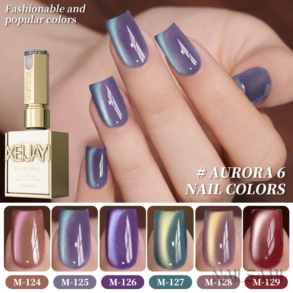 NAILSAMI Aurora Glass Bead Cat Eye Gel - 6 Colors - image 6
