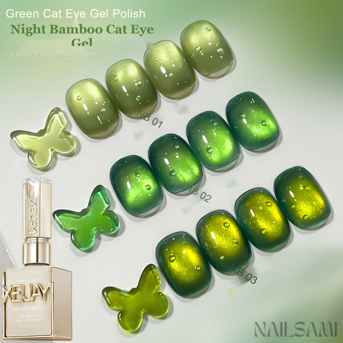 Xeijayi Night Bamboo Emerald Cat Eye Gel - 3 Colors – NAILSAMI