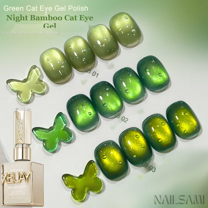 NAILSAMI Night Bamboo Emerald Cat Eye Gel - 3 Colors - image 6