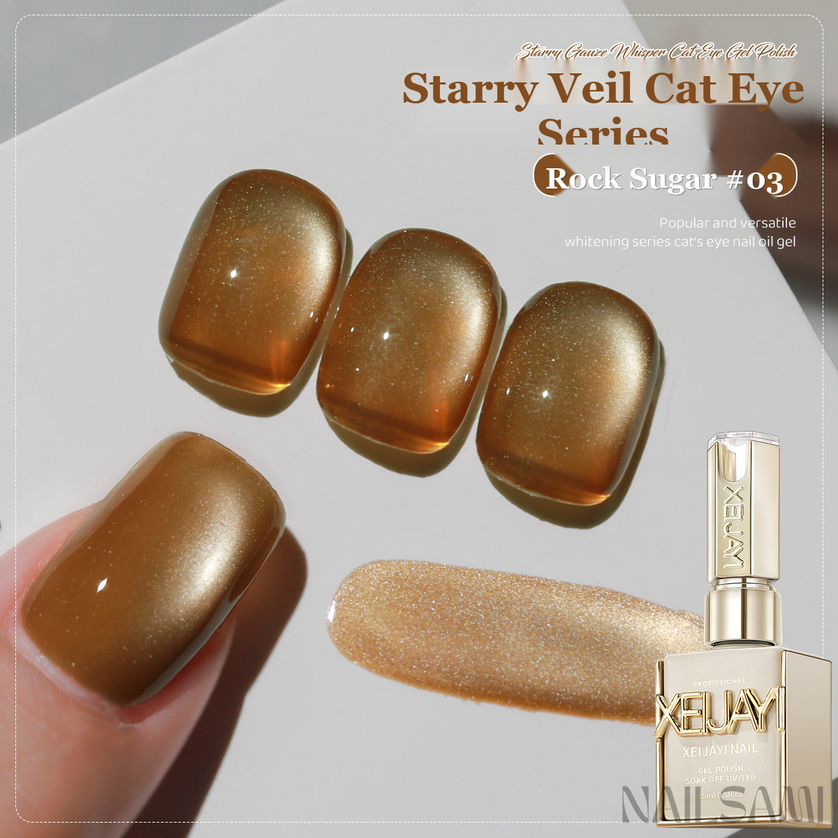 NAILSAMI Star Veil Honey Cat Eye Gel - 6 Colors - image 8