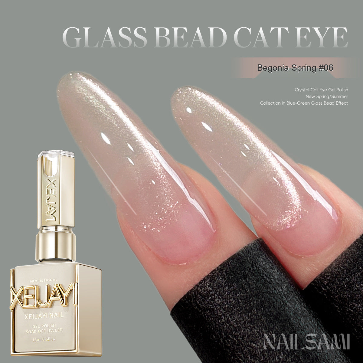 NAILSAMI Clear Glass Bead Cat Eye Gel - 8 Colors - image 8