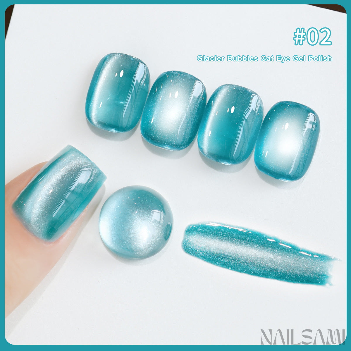 NAILSAMI Glacier Soda Crystal Cat Eye Gel - 6 Colors - image 8