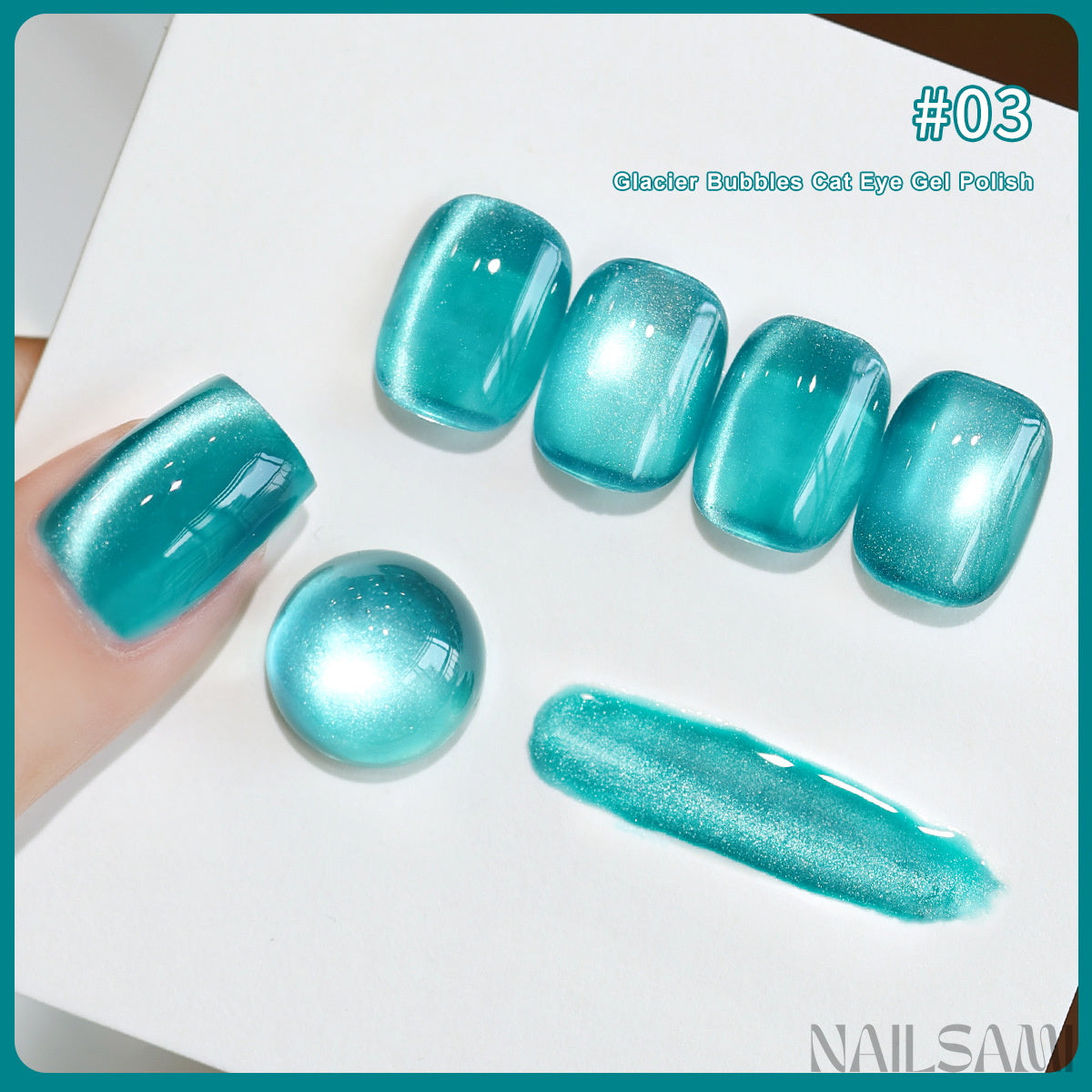 NAILSAMI Glacier Soda Crystal Cat Eye Gel - 6 Colors - image 9