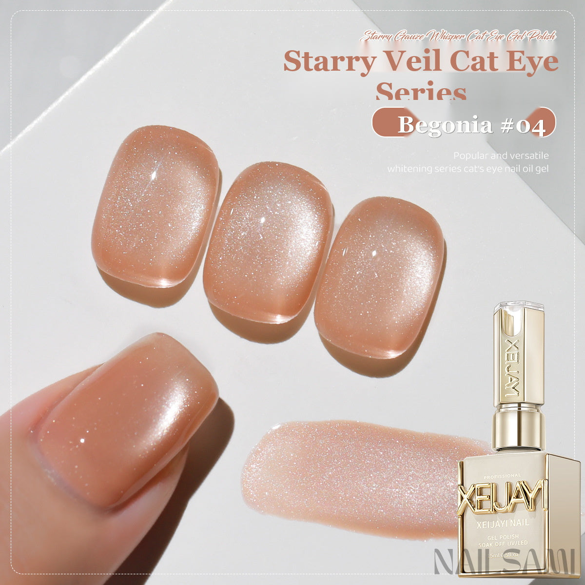 NAILSAMI Star Veil Honey Cat Eye Gel - 6 Colors - image 9