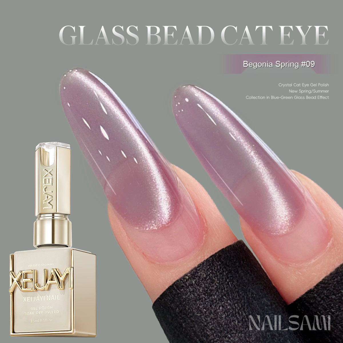 NAILSAMI Clear Glass Bead Cat Eye Gel - 8 Colors - image 10