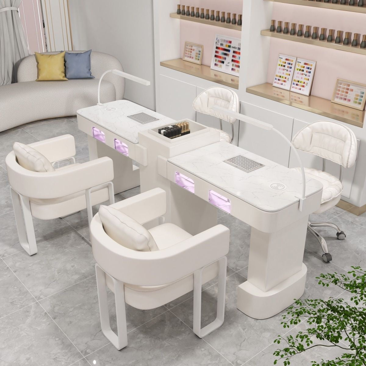 NAILSAMI M1 Double UV Manicure Table Set image 1