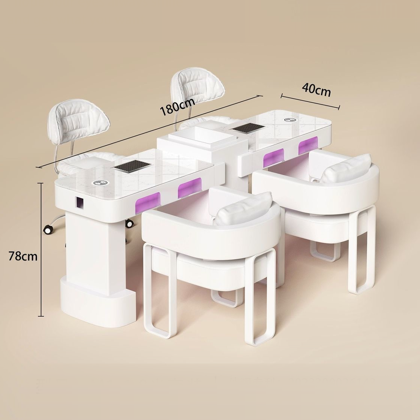 NAILSAMI M1 Double UV Manicure Table Set image 4