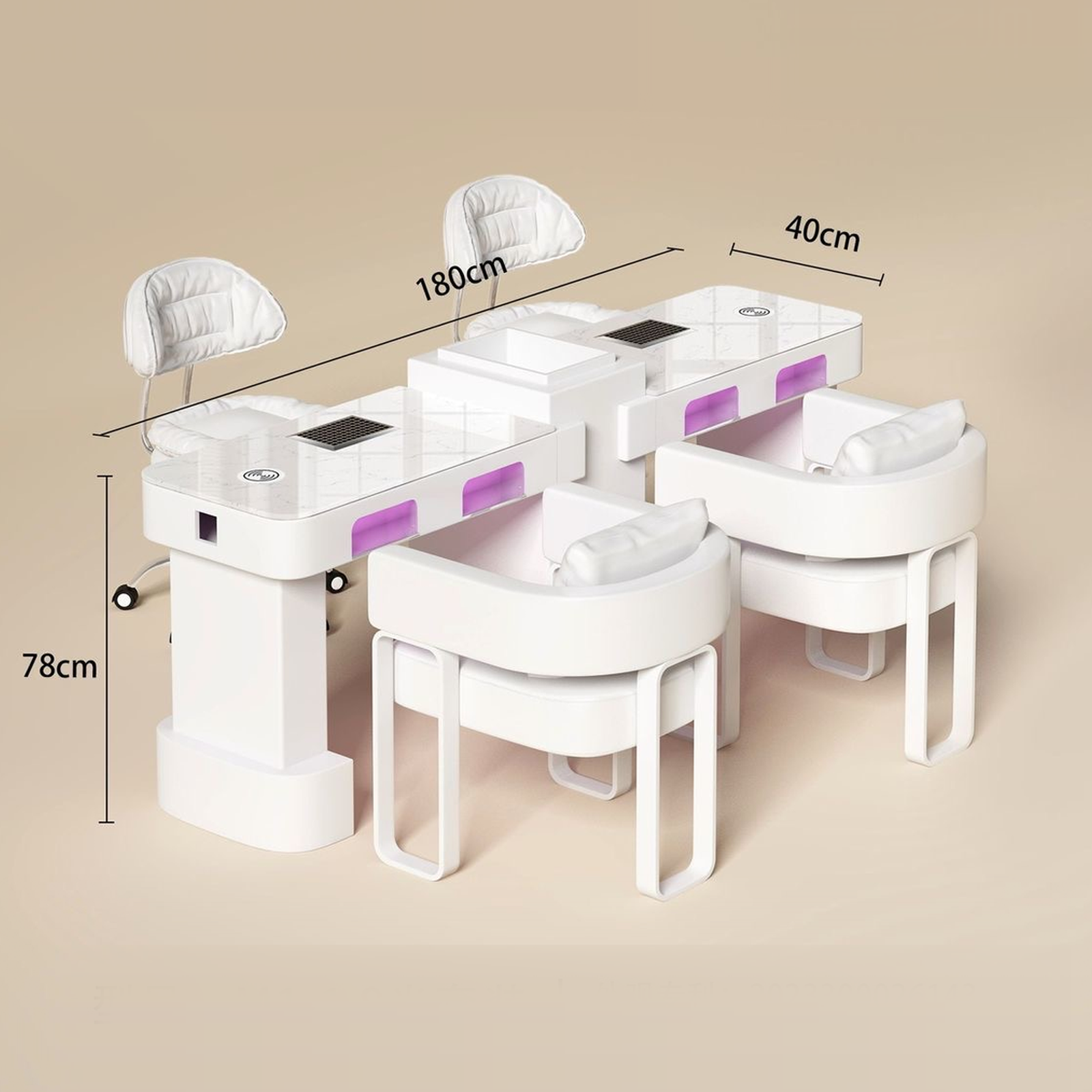 NAILSAMI M1 Double UV Manicure Table Set image 4