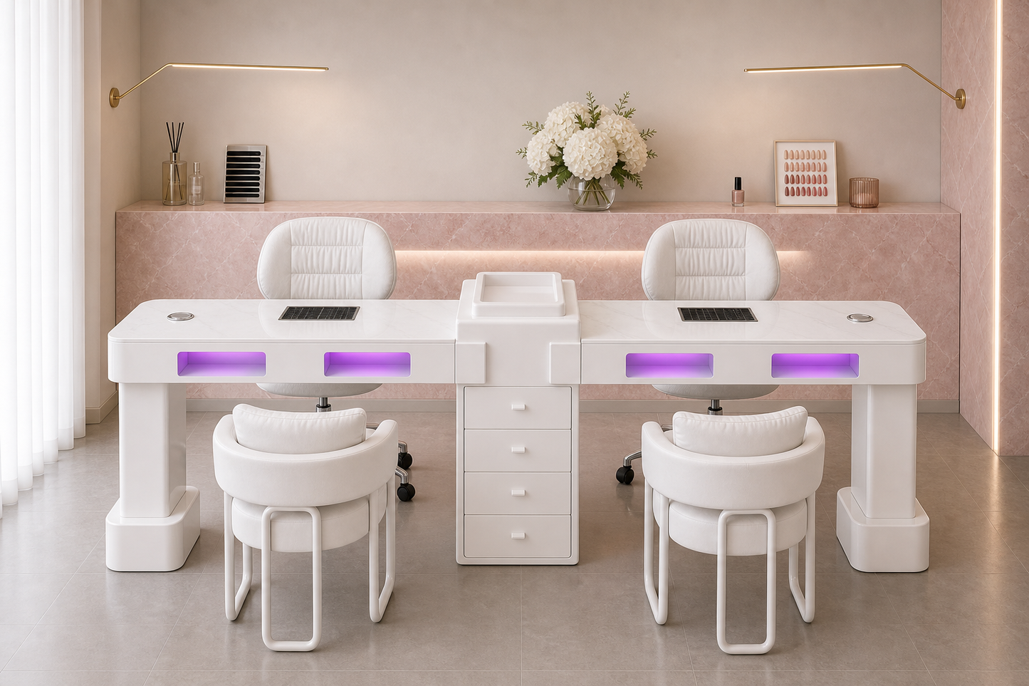 NAILSAMI M1 Double UV Manicure Table Set image 7