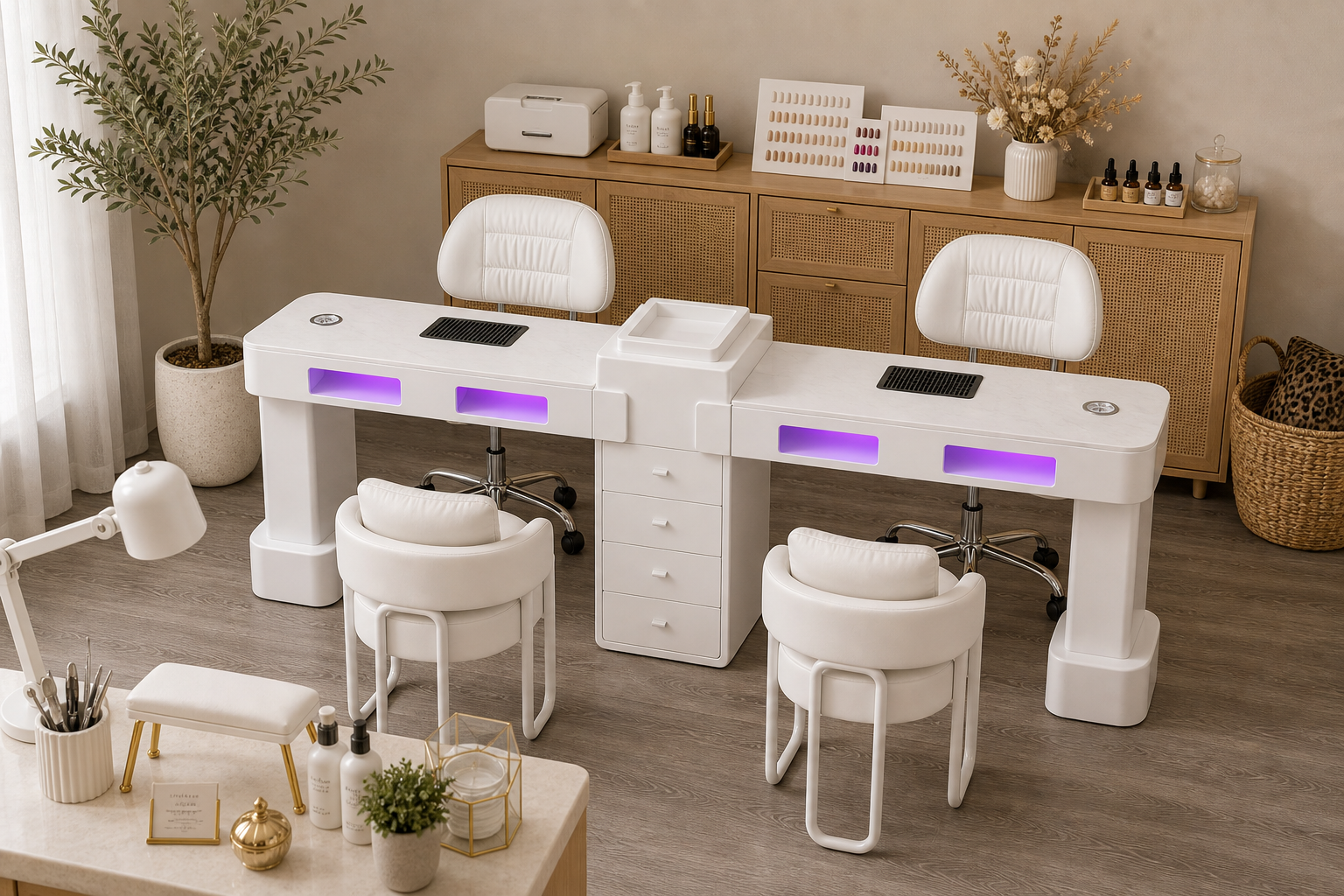 NAILSAMI M1 Double UV Manicure Table Set image 8
