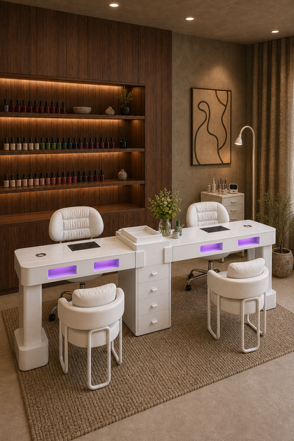 NAILSAMI M1 Double UV Manicure Table Set image 11