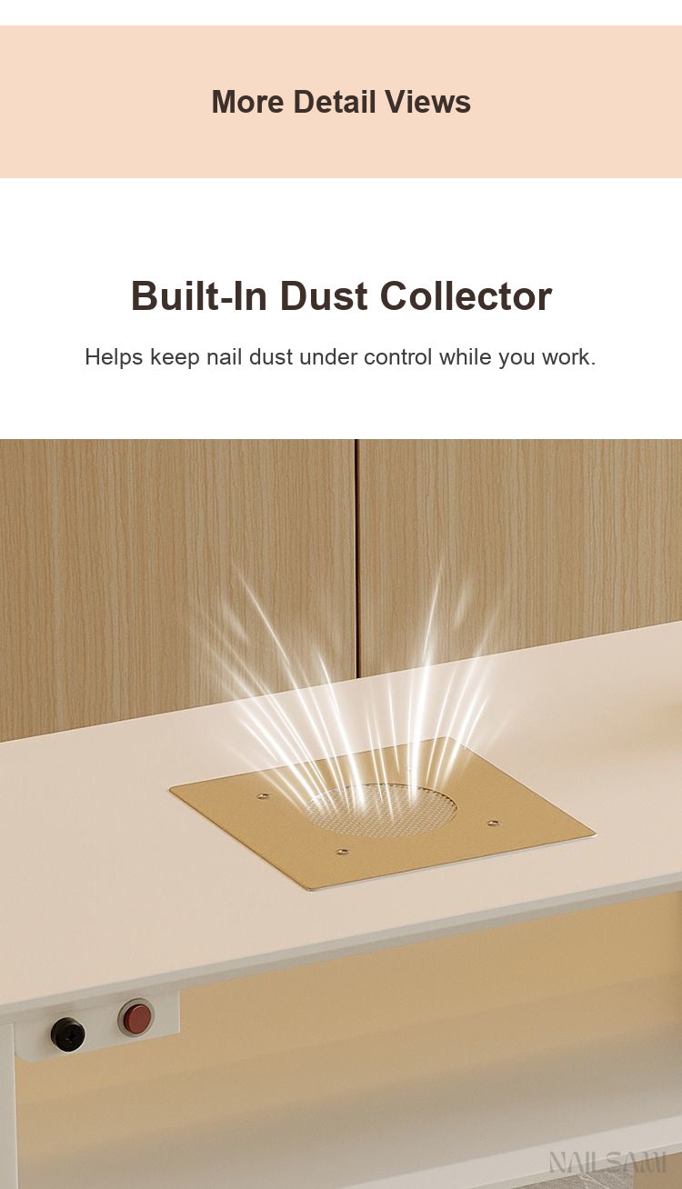 NAILSAMI Single Manicure Table with Dust Collector and LED Lamp detail image 9