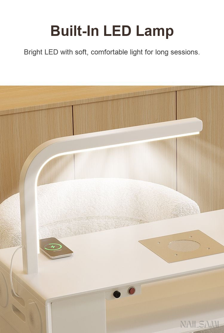 NAILSAMI Single Manicure Table with Dust Collector and LED Lamp detail image 11
