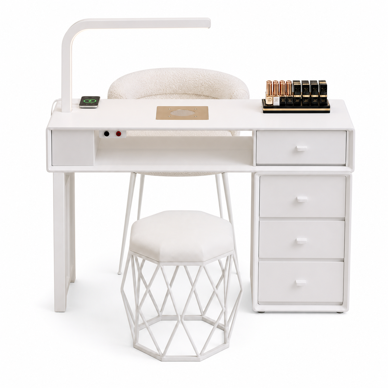 NAILSAMI Single Manicure Table with Dust Collector and LED Lamp image 3