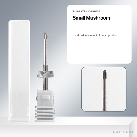 Small mushroom tungsten carbide nail drill bit