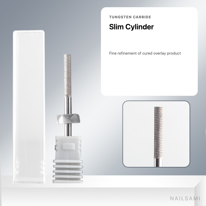 Slim cylinder tungsten carbide nail drill bit