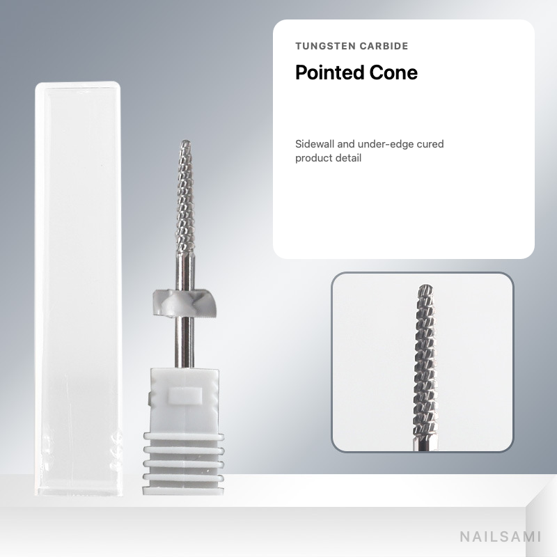 Pointed cone tungsten carbide nail drill bit