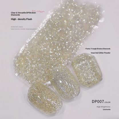 SeeKaa Diamond Blue Crushed Glitter Gel Polish Set – 6 Colors