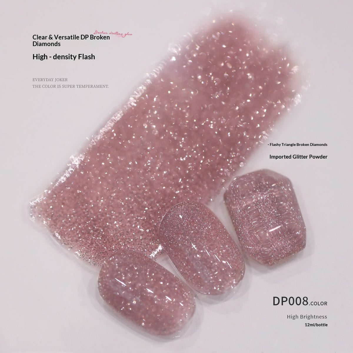 SeeKaa Diamond Blue Crushed Glitter Gel Polish Set – 6 Colors