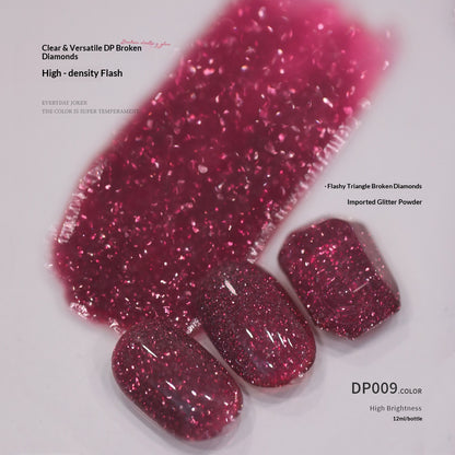 SeeKaa Diamond Blue Crushed Glitter Gel Polish Set – 6 Colors