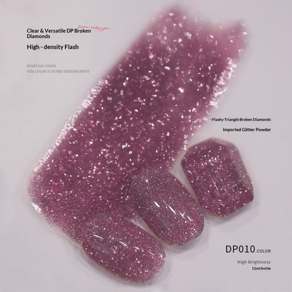 SeeKaa Diamond Blue Crushed Glitter Gel Polish Set – 6 Colors