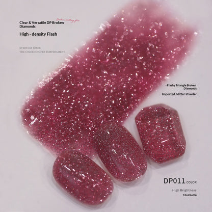SeeKaa Diamond Blue Crushed Glitter Gel Polish Set – 6 Colors