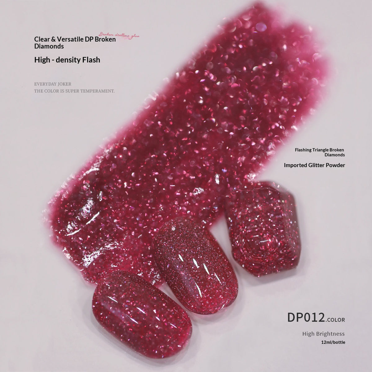 SeeKaa Diamond Blue Crushed Glitter Gel Polish Set – 6 Colors