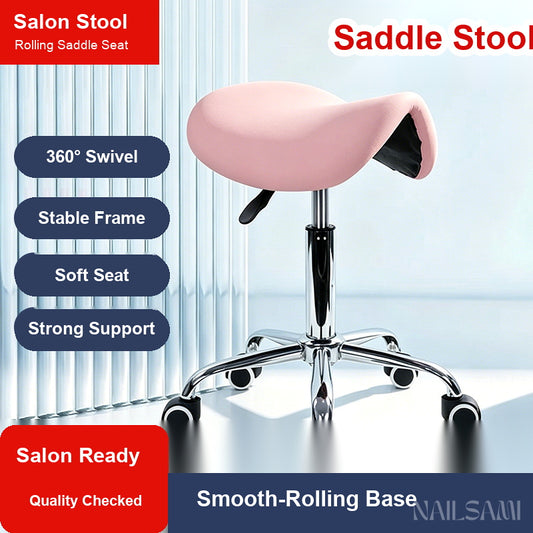 Rolling Saddle Salon Stool