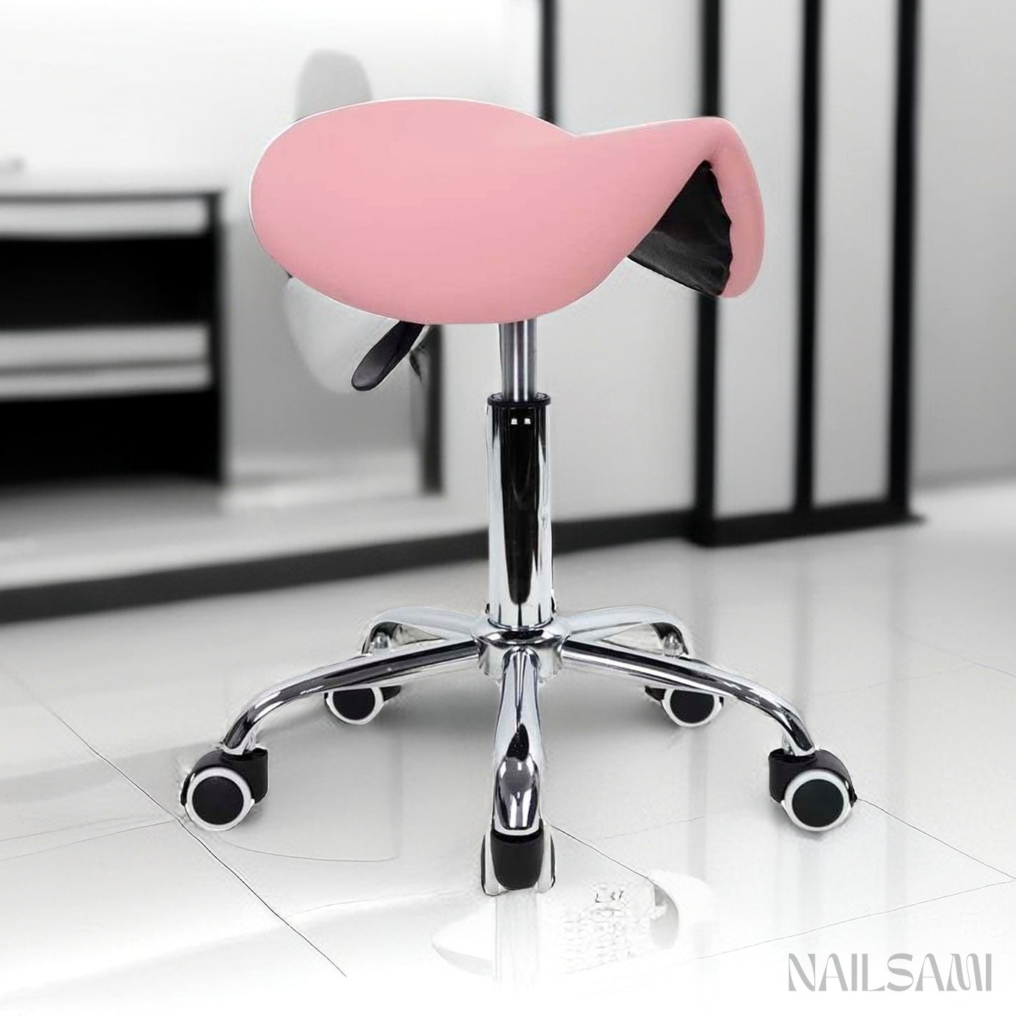Rolling Saddle Salon Stool
