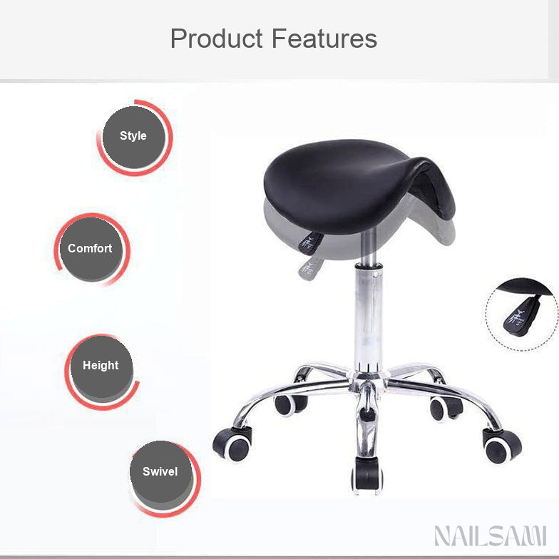 Rolling Saddle Salon Stool