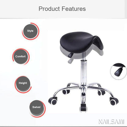 Rolling Saddle Salon Stool