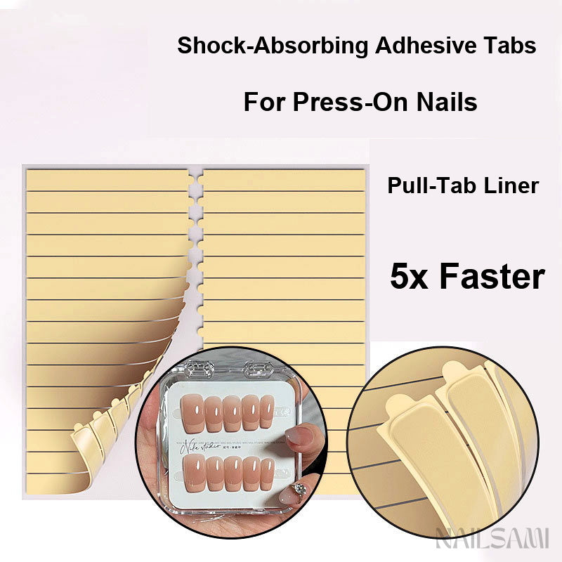 Press-On Nail Adhesive Tabs with Pull Tabs - 30 Strips