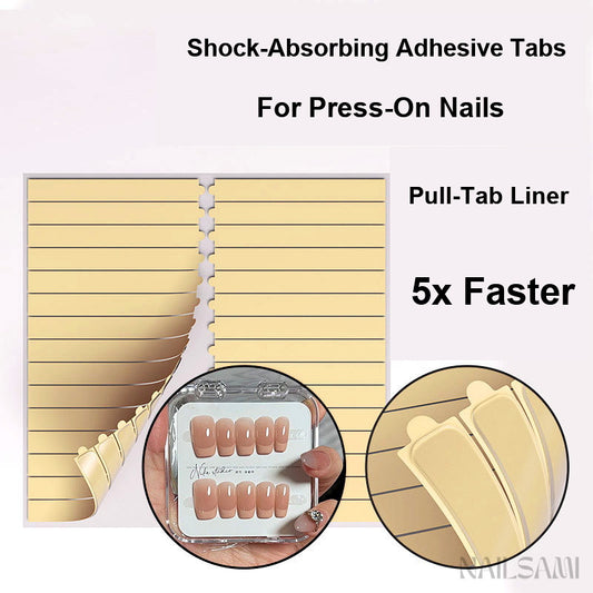 Press-On Nail Adhesive Tabs with Pull Tabs - 30 Strips